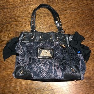 Juicy Couture velvet snakeskin bag